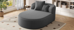 Modern Chaise Lounge Sofa Boneless Couch 51.6" Sofa Bed Compression Sofa Couch with Two Supportive Pillows for Living Room, Gray
