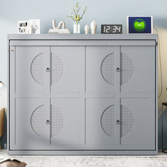 Queen Size Murphy Bed Wall Bed,Gray
