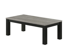 Gray Black 3-Piece Living Room Table Set Table Top Cocktail Table and Two Matching End Tables Wooden Furniture