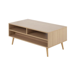 Astro Contemporary Coffee Table in Natural and White Wood by LumiSource