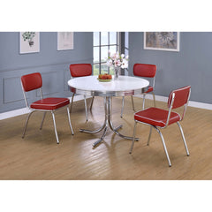 Parlisse White 5-piece Round Dining Set