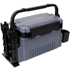 Dual-layer Fishing Tackle Box,Tackle Box Organizer Fishing Box Large,With 2pcs Rod Holder,2pcs Cup Holder,1pc Carring Strap,Gray