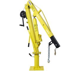 Hydraulic Pickup Truck Crane with Hand Winch , Pickup Truck Bed Hoist Jib Crane- 2000-Lb. Capacity yellow