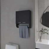 Goodyear Medicine Cabinet in Melamine With a Towel Bar, Black
