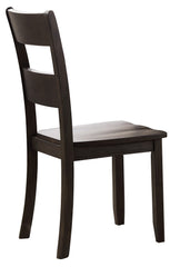 Walnut Finish Transitional Dining Chairs Set of 2 Wooden Dining Room Kitchen Furniture