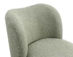 Contemporary Style 1pc Accent Chair Upholstered In Boucle Fabric Ball Feet Curve Back Green Finish Primary Living Room
