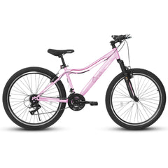 A26208D Mountain Bike 24/26 Inch, High-Density Carbon Steel Frame, 21 Speed, Front Suspension, Dual V-Brakes, 80% Pre-Assembled for Men Women Teens