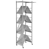 Folding Storage Shelf with Wheels 5-Tier No Assembly Organizer Shelf Grey
