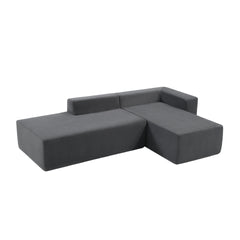 101-inch L-shaped modular sofa with deep seat design, no assembly required, high-density foam filling with high-carbon steel wrapped springs,-loung bed, suitable for living room, bedroom, apartment.