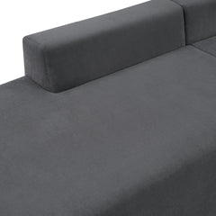 101-inch L-shaped modular sofa with deep seat design, no assembly required, high-density foam filling with high-carbon steel wrapped springs,-loung bed, suitable for living room, bedroom, apartment.