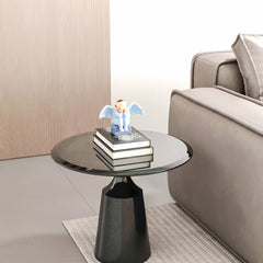 24" Inch Round Tempered Glass Table Top Black Glass 2/5 Inch Thick Beveled Polished Edge(old SKU:W1265118640)