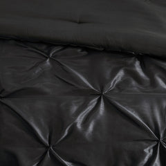 7-Piece Queen 100% Polyester Pieced Pleated Tufted Comforter Set