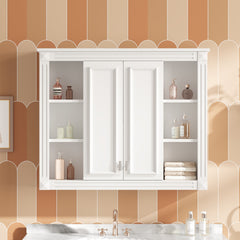 36'' x 28'' Medicine Cabinet, Wall Mounted Bathroom Storage Cabinet, with 1 Adjustable Shelf, Wall-Mounted Medicine Cabinet for Bathroom, Soft-Closing Hinges, Swing-Open Doors