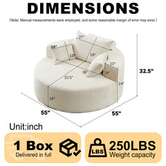 55'L Chenille Sponge single sofa,No Assembly Required,Fluffy Modern Sleeper Chair for Living room, Bedroom, Lounge and Projection Room(Not a swivel chair.)