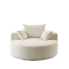 55'L Chenille Sponge single sofa,No Assembly Required,Fluffy Modern Sleeper Chair for Living room, Bedroom, Lounge and Projection Room(Not a swivel chair.)