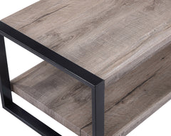 1pc Contemporary End Table with Storage Shelf Rustic Brown Finish Living Room Wooden Furniture