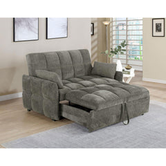 Alvara Dark Grey Tufted Cushion Pull-out Sleeper Sofa Bed