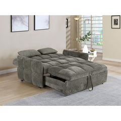 Alvara Dark Grey Tufted Cushion Pull-out Sleeper Sofa Bed