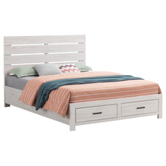 Geary Coastal White Queen Storage Panel Bed