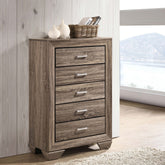 Harrison Washed Taupe 5-drawer Bedroom Chest