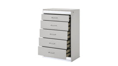 Glam Modern Style 5-Drawer Chest Made with Wood in White same asG150108641 (NJ Inventory)