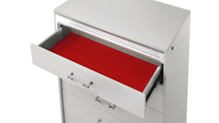 Glam Modern Style 5-Drawer Chest Made with Wood in White same asG150108641 (NJ Inventory)