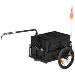 Aosom Bike Cargo Trailer, Bicycle Trailer Wagon Cart with Removable Storage Box,
Quick Release 16" Wheels and Safe Reflectors, Galvanized Bottom