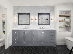 Dark Grey Double Bath Vanity 84 in. W x 22 in. D
