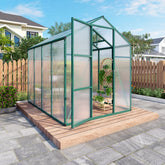 Newly marketed Gain height windproofaluminum greenhouse 6x8 FT Polycarbonate Greenhouse Raised Base and Anchor Aluminum Heavy Duty Walk-in Greenhouses for Outdoor Backyard in All Season