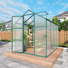 Newly marketed Gain height windproofaluminum greenhouse 6x8 FT Polycarbonate Greenhouse Raised Base and Anchor Aluminum Heavy Duty Walk-in Greenhouses for Outdoor Backyard in All Season