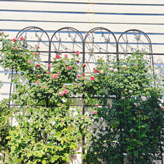 4 Pack Metal Garden Trellis 86.7" x 19.7" Rustproof Trellis for Climbing Plants Outdoor Flower Support Dragonfly Deco Black