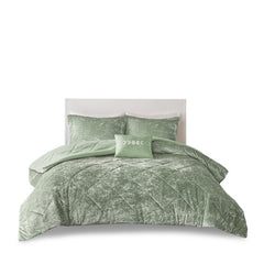 Full/Queen Velvet Comforter Set with Throw Pillow