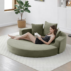 Convertible sofa couch bed,multi-functional,circular bed,adjustable Futon sofa ,No Assembly compressed corduroy floor lounge sofa for Apartment office bedroom living room