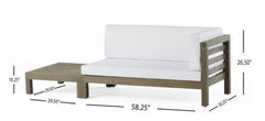 OANA RIGHT CORNER BENCH AND COFFEE TABLE, WHITE