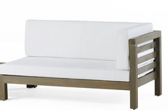 OANA RIGHT CORNER BENCH AND COFFEE TABLE, WHITE