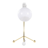 Eileen Contemporary Task Lamp in Gold Metal and White Plastic Shade by LumiSource