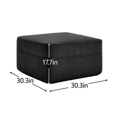 Martha Ottoman Corduroy - black