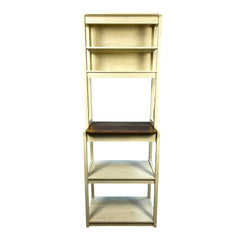 23.62" White and Rustic Brown color 5-Tier Bakers Rack for Kitchen with Storage, Coffee Bar, Kitchen Shelves, Microwave Stand