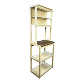 23.62" White and Rustic Brown color 5-Tier Bakers Rack for Kitchen with Storage, Coffee Bar, Kitchen Shelves, Microwave Stand