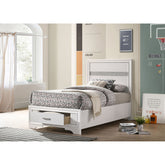 Urbana White Twin Storage Bed