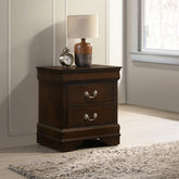 Demetra Cappuccino 2-Drawer Nightstand with Bail Handle