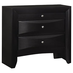 Vollenhove Black 2-Drawer Nightstand with Pull-out Tray