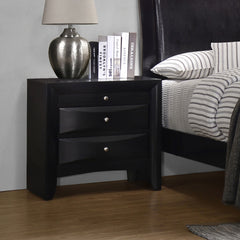 Vollenhove Black 2-Drawer Nightstand with Pull-out Tray