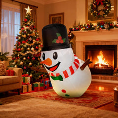 3.4' Blow-Up Outdoor Christmas Display Inflatable Hanging Snowman w/ LED Lights
