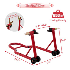 Motorcycle Stand 850LBS Red, Heavy Duty Rear Paddock Lift, 6.7-11.8" U+L Adjustable Swingarm Spool, Fits Yamaha Honda Kawasaki Red