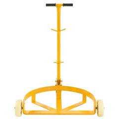 55 Gallon Drum Dolly, 1200lbs capacity, with 2 fixed PU Wheels and 1 swivel wheel - Low Profile Steel Oil Drum Caddy Oil Barrel Drum Roller Hand Cart