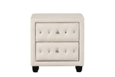 Sophia Modern Style Crystal Tufted 2-Drawer Nightstand Upholstered with Velvet Fabric Made with Wood in Cream same as G150108592 (NJ inventory)
