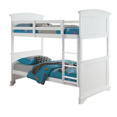 Transition Twin Full Bunk Bed White Finish Plank Style And Bracket Feet