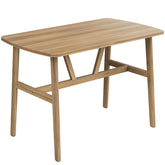 Dining Table for 4-6 Person, Rectangular Wood Kitchen Table, Modern Dinner Table with Sturdy Metal Frame for Dining Room, Kitchen, 47.2 inch, Nature