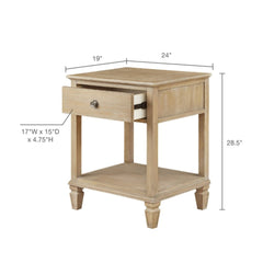 Victoria Bedside Table Reclaimed Grey
